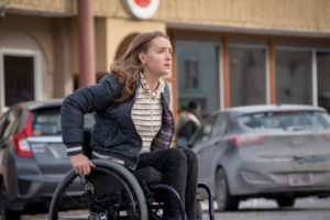 In the Hulu film “Run,” Kiera Allen became the first wheelchair-using actor to star in a major feature thriller since Susan Peters’ role in “The Sign of the Ram.” That was in 1948. Photo: Allen Fraser / Hulu